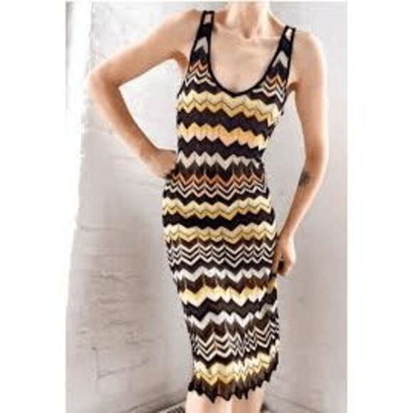 Missoni ZigZag Multi Color Viscose/Cotton Sleeveless Dress, Size 6 - Picture 5 of 8